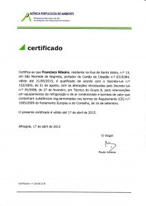Certificado de Técnico de Grupo B (Regulamento CE nº 1005/2009): Renovação